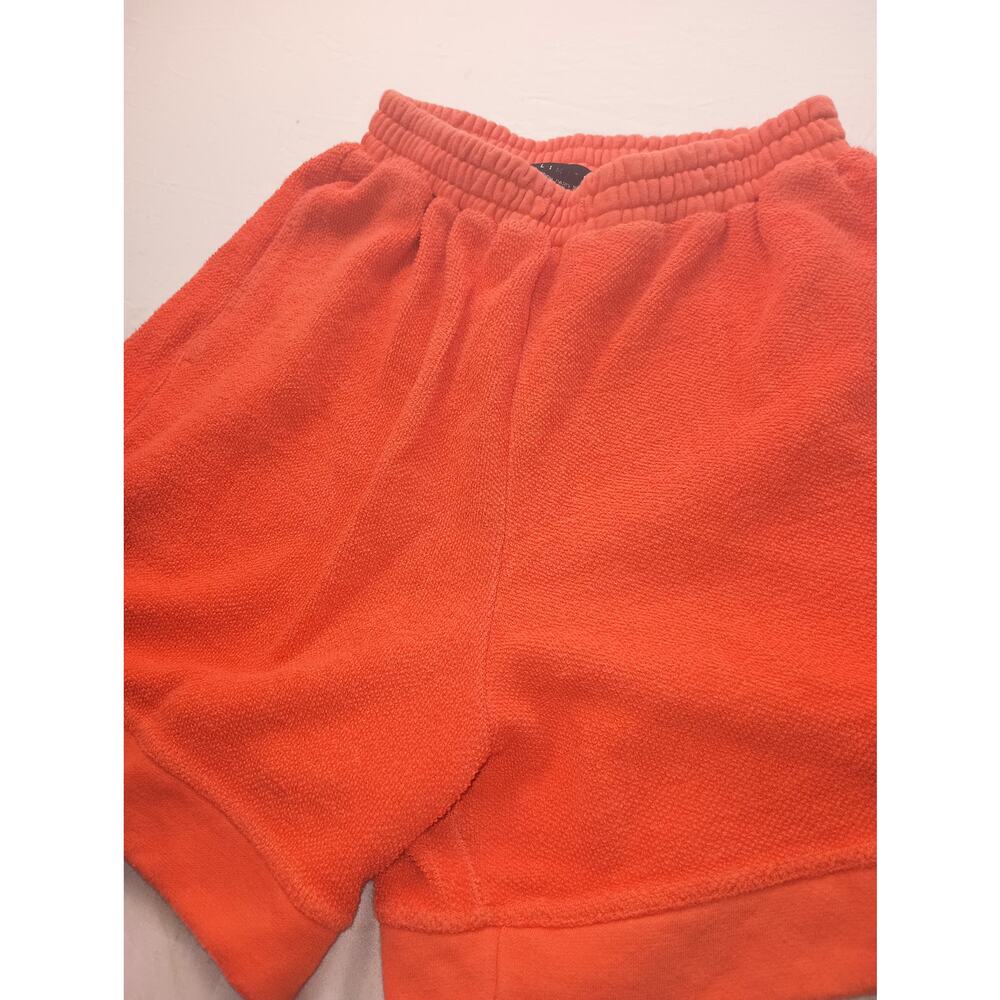 Vintage Limited Terry Cloth Pull on Cotton Orange Shorts High Rise pockets Small - Picture 2 of 6